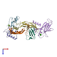 PDB entry 6sf2 coloured by chain, top view.