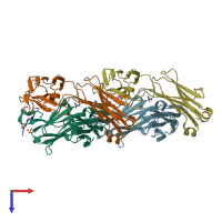 PDB entry 6sf6 coloured by chain, top view.