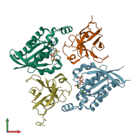 PDB entry 6sge coloured by chain, front view.