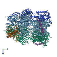 PDB entry 6sgs coloured by chain, top view.