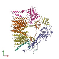 PDB entry 6sgx coloured by chain, front view.