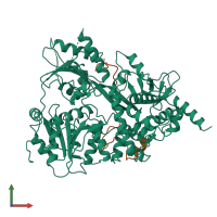 PDB entry 6sh7 coloured by chain, front view.