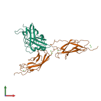 PDB entry 6sit coloured by chain, front view.