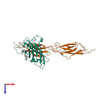 PDB entry 6sit coloured by chain, top view.
