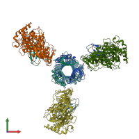 PDB entry 6sjl coloured by chain, front view.