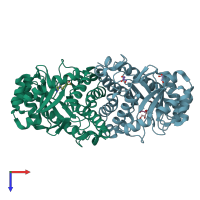 PDB entry 6sjo coloured by chain, top view.