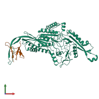 PDB entry 6ski coloured by chain, front view.