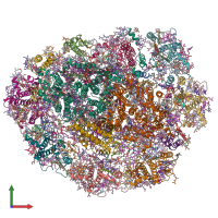 PDB entry 6sl5 coloured by chain, front view.