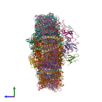 PDB entry 6sl5 coloured by chain, side view.