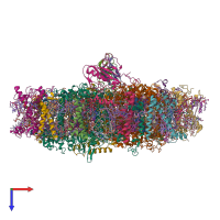 PDB entry 6sl5 coloured by chain, top view.