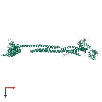 PDB entry 6sl7 coloured by chain, top view.