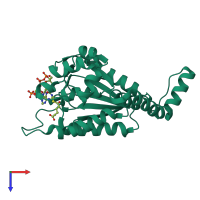 PDB entry 6slb coloured by chain, top view.