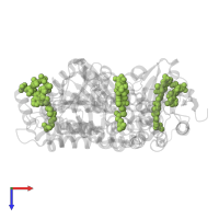 (~{E})-6-[2-[3-[[(2~{R})-4-[[[(2~{R},3~{S},4~{R},5~{R})-5-(6-aminopurin-9-yl)-4-oxidanyl-3-phosphonooxy-oxolan-2-yl]methoxy-oxidanyl-phosphoryl]oxy-oxidanyl-phosphoryl]oxy-3,3-dimethyl-2-oxidanyl-butanoyl]amino]propanoylamino]ethylsulfanyl]-6-oxidanylidene-hex-3-enoic acid in PDB entry 6slb, assembly 1, top view.