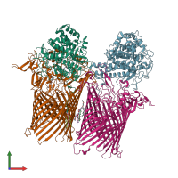 PDB entry 6smq coloured by chain, front view.