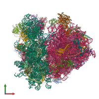 PDB entry 6snt coloured by chain, front view.