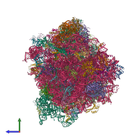 PDB entry 6snt coloured by chain, side view.