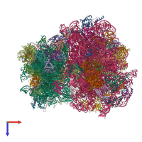 PDB entry 6snt coloured by chain, top view.