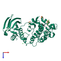 PDB entry 6sot coloured by chain, top view.