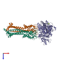 PDB entry 6soy coloured by chain, top view.