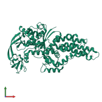 Methionine--tRNA ligase in PDB entry 6spo, assembly 1, front view.