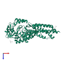 Methionine--tRNA ligase in PDB entry 6spo, assembly 1, top view.