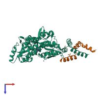 PDB entry 6sqc coloured by chain, top view.
