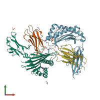 PDB entry 6ss7 coloured by chain, front view.