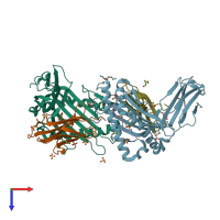 PDB entry 6ss8 coloured by chain, top view.