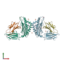 PDB entry 6ss9 coloured by chain, front view.