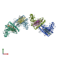 PDB entry 6ssa coloured by chain, front view.