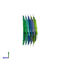 PDB entry 6ssx coloured by chain, side view.