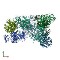 PDB entry 6su1 coloured by chain, front view.