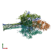 PDB entry 6suf coloured by chain, front view.