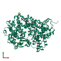 PDB entry 6suk coloured by chain, front view.