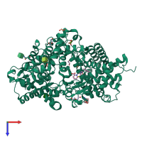 PDB entry 6suk coloured by chain, top view.
