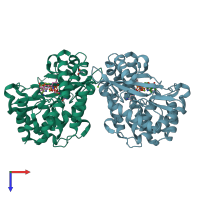 PDB entry 6sum coloured by chain, top view.