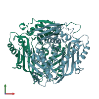 PDB entry 6sw6 coloured by chain, front view.