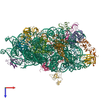 PDB entry 6swd coloured by chain, top view.