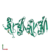 PDB entry 6swz coloured by chain, front view.