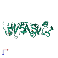PDB entry 6swz coloured by chain, top view.