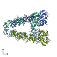 PDB entry 6sx4 coloured by chain, front view.