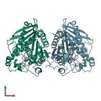 PDB entry 6sxy coloured by chain, front view.