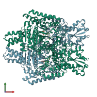 PDB entry 6sy1 coloured by chain, front view.