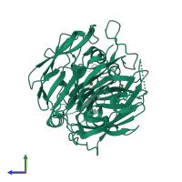 PDB entry 6syy coloured by chain, side view.