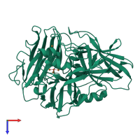 PDB entry 6syy coloured by chain, top view.