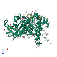 PDB entry 6szo coloured by chain, top view.