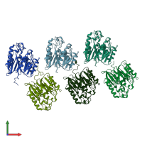 PDB entry 6szq coloured by chain, front view.