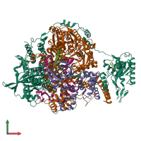 PDB entry 6szu coloured by chain, front view.