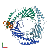 PDB entry 6szw coloured by chain, front view.