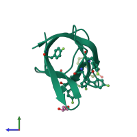 PDB entry 6t00 coloured by chain, side view.